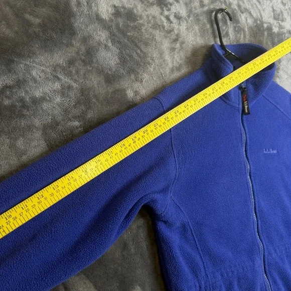 L.L. Bean Outdoors Blue Fleece Full Zip Long Sleeve Turtle Neck Sweater Small - Picture 5 of 8